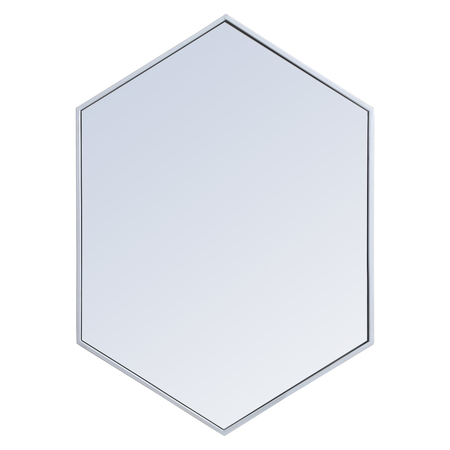 ELEGANT DECOR Metal Frame Hexagon Mirror 24 Inch In Silver MR4424S